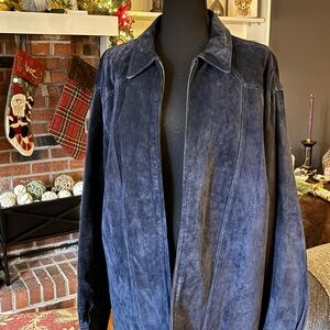 Guess Men's Navy Suede Jacket size L
